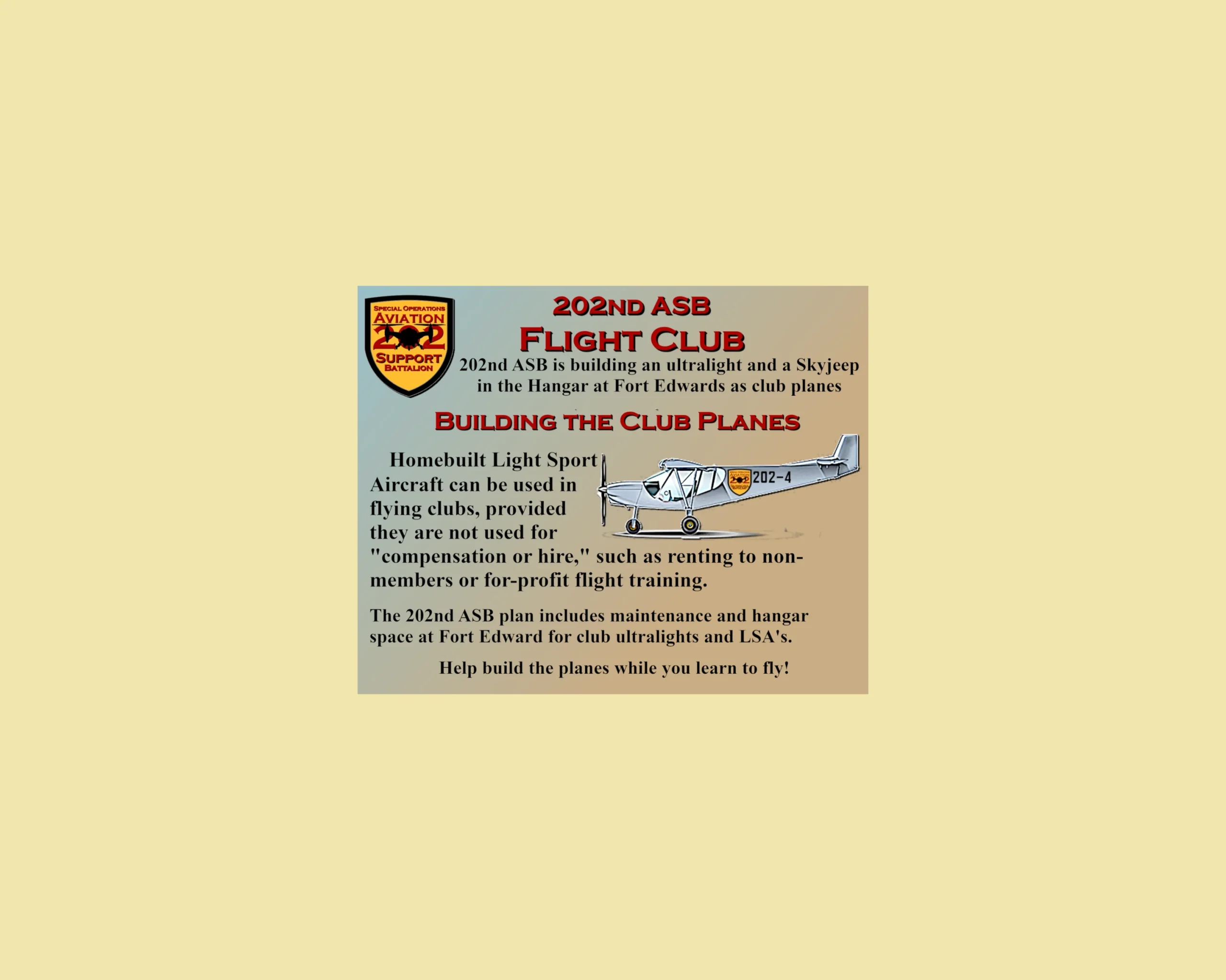 202nd Flight Club at the Hangar at Fort Edwards